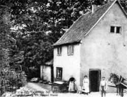 Das Bild zeigt ein alte Ansicht der untersten Talmühle bei Wörrstadt